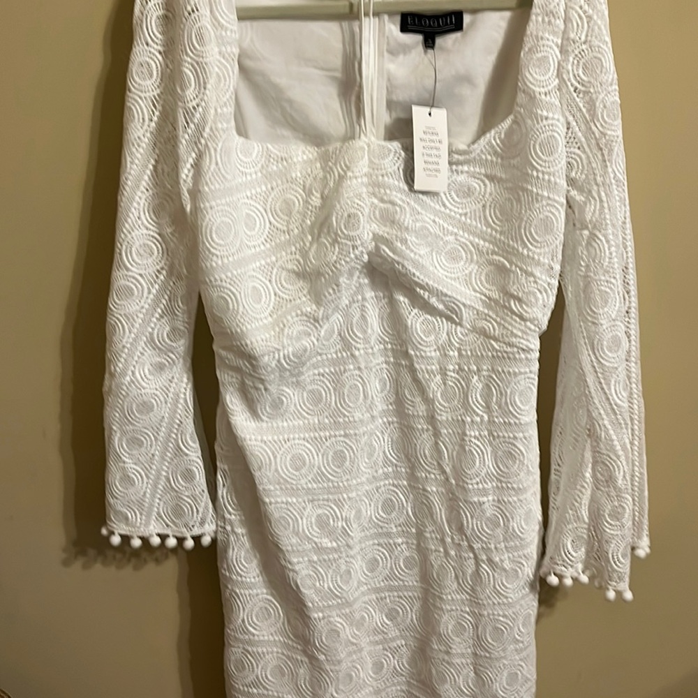 Gorgeous white bell sleeve dress